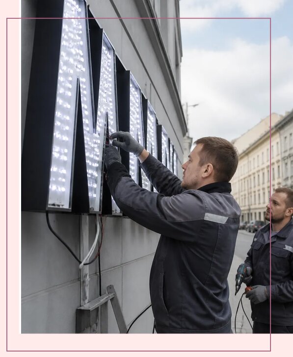 Изготовление и монтаж светодиодных LED вывесок в Борисоглебске