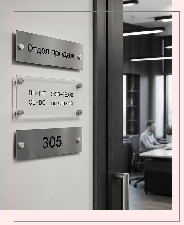 Офисные таблички на дверь в Борисоглебске по цене от 5098 р. | Аванза-Брс